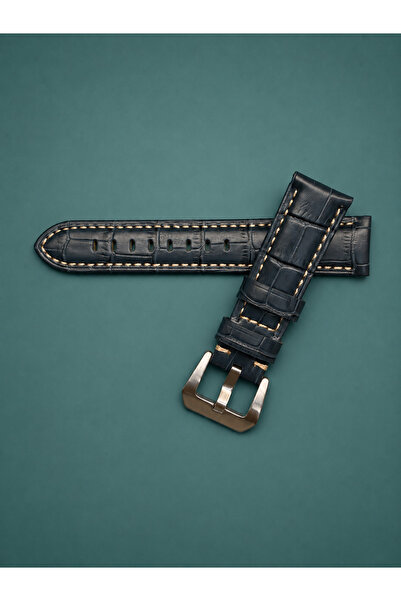 GENUINE LEATHER Premium Hakiki Deri Saat Kordonu 22mm / 20mm | Krem Dikişli P...
