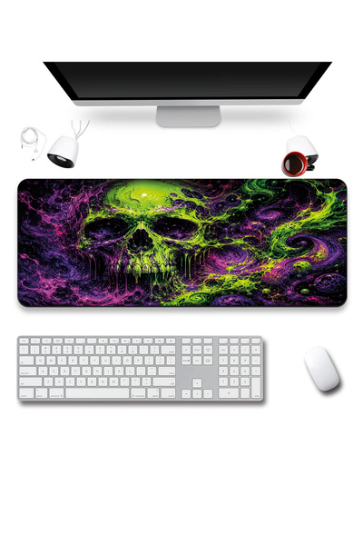 SonicTouch Keyboard Mousepad 40X90Cm Toxic Skull Seamless Smooth Liquid-Proof...