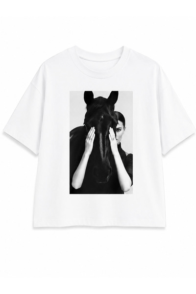 Classy Store Μπλούζα oversized από βαμβάκι με τύπωμα