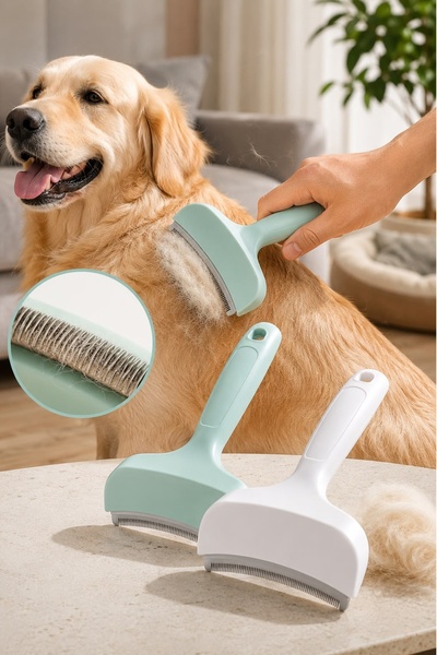 İndirimKap Metal Uçlu Evcil Hayvan Tüy Toplama Tarağı Kedi Köpek Tarağı Tüy T...