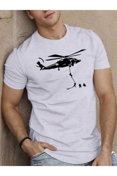 NOURAM تي شيرت صيفي للرجال من Airborne Troops ذو رقبة دائرية وقابل للتنفس، مص...