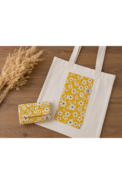 ERGULA Foldable Floral Patterned Cloth Bag – 100% Cotton Fabric with Organize...