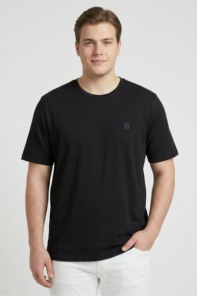 883 Police Men Crew Neck Short Sleeve Embroidered Logo T-Shirt, Black
