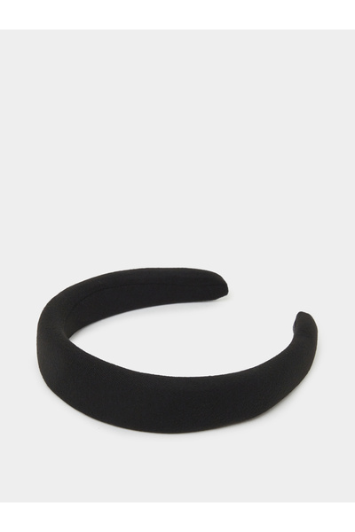 Styli Teen Girls Black Solid Padded Headband