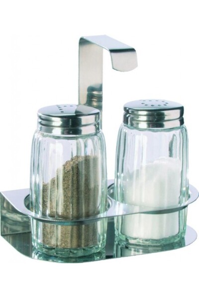 WAS Set sare si piper din sticla cu capac inox