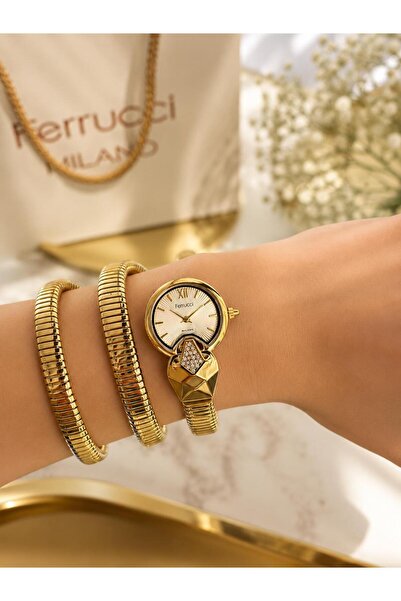 Ferrucci MİLANO KADIN GOLD BİLEKLİK TASARIMLI KOL SAATİ