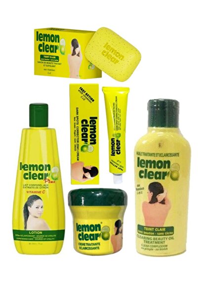 Lemon Clear Clearing Beauty Set: Lotion 500ml, Oil 125 ml, Cream, Tube Cream ...