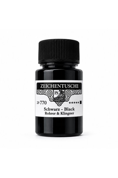 Sanathobi Rohrer&Klingner 770 siyah renk çizim mürekkebi orj. dolum, kaligraf...