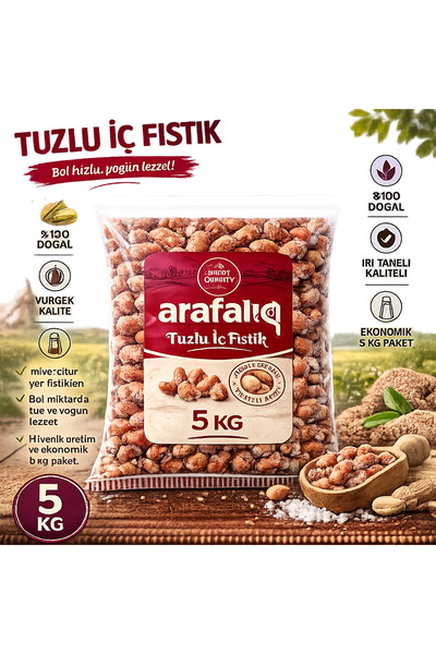 Tuzlu İç Fıstık 5 KG – İri Taneli, Özel Kavrulmuş, Ekonomik Paket