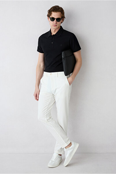 Kiğılı Straight Slim Fit Striped Lycra Stretchy Side Pocket Lycra Canvas / Ch...