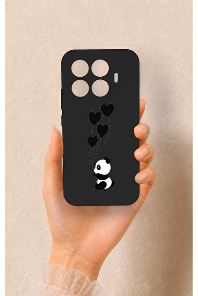 Vip Case Mi 17T 5G Uyumlu Kalpli Panda Desenli Silikon Kılıf