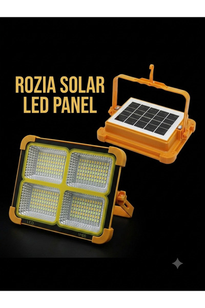 ROZIA Solar LED Light Çakarlı Solar Projektör- Powerbank Kamp- Dış Mekan Güne...