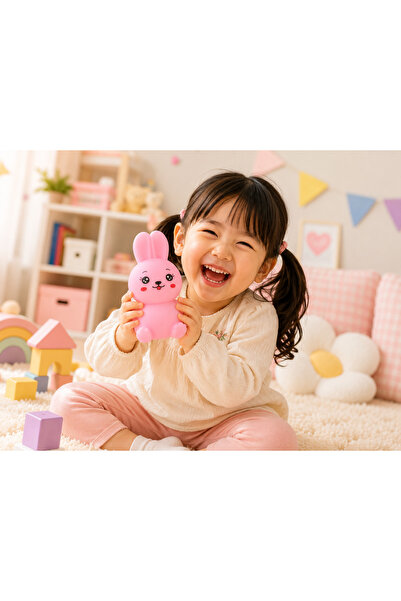 DEVU Sukuşi Sevimli Pembe Tavşan Squishy Oyuncak – Çin Mantısı Gibi Yumuşak v...