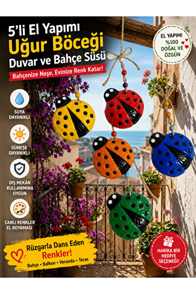 5 li uğur böceği dekor
