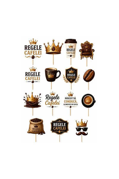 DecoParty Set de decorațiuni pentru tort – Tematică Regele Cafelei, 15 piese,...