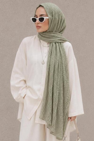 AFVENTE Vual Crash Shawl Mold Green