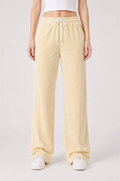 Miyalon Women's High Waist Summer Wide Leg Pants with Pockets and White Stripes