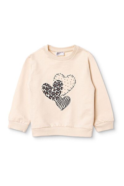 ebebek Hello Baby HelloBaby Kız Bebek Sweatshirt Kalp Baskılı Bisiklet Yaka U...