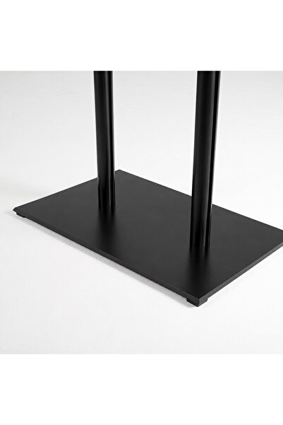 reklam etkisi Kürsü Temperli Cam Siyah Çelik Tabanlı - Sunum Konuşma Karşılama Standı 60x40 cm