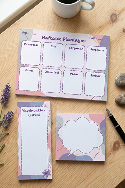 Mindpad 3'lü Masaüstü Planlayıcı Set - Haftalık Planlayıcı, Yapılacaklar List...