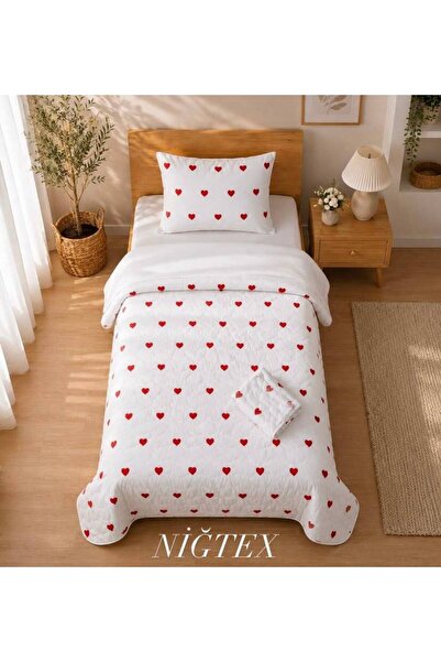 NİĞTEX Single Quilted Pique Set - Bedspread - Reversible - 160 X 230