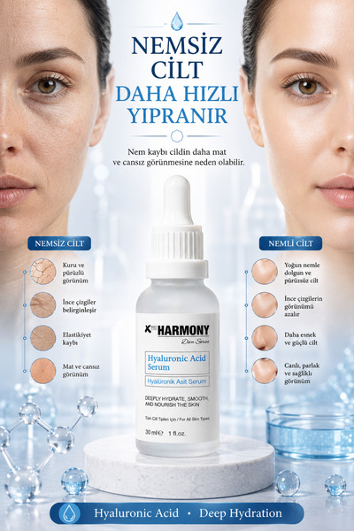 PROHARMONY Hyaluronic Acid Serum Intensive Moisturizing Skin Care Serum That Provides a Plump Appearance 30 ml