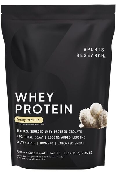 Sports Research Whey Protein Isolate - Sports Nutrition Protein Powder 25g pe...