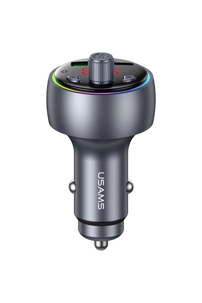 Usams CC328 30W Φορτιστής Αυτοκινήτου Πομπός FM Bluetooth 5.0 USB-C USB-A