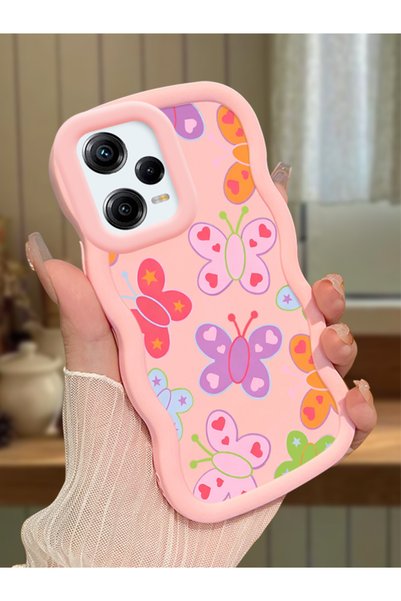 Hontinga Redmi Note 12 Pro 5g Compatible Case with Camera Protector Pink Sili...