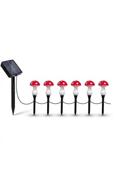 OEM Σετ 10 διακοσμητικών ηλιακών λαμπτήρων GardenGlow, σε σχήμα μανιταριού, I...