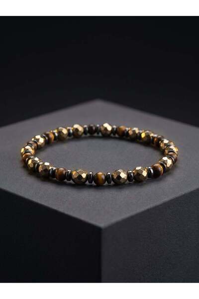 OSMANLI DEĞERLİ TAŞ Hematite - Tiger's Eye Natural Stone Bracelet