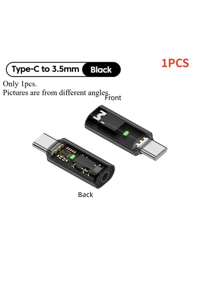 Choice17 1pcs transparent black USB type C to 3.5mm jack Audio Adapter USB C ...