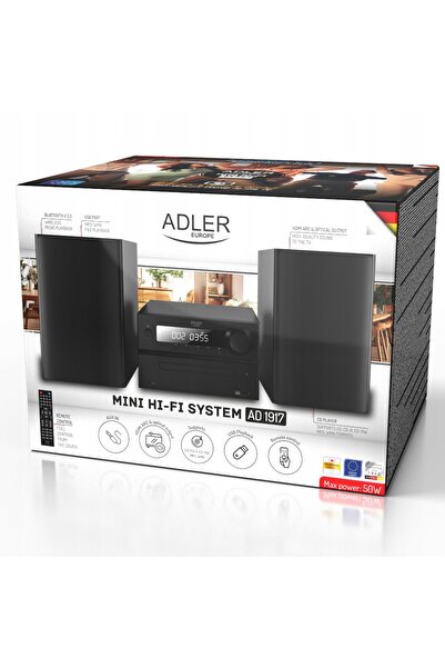 adler Mini turn AD1917 50W Bluetooth CD AUX FM telecomandă negru