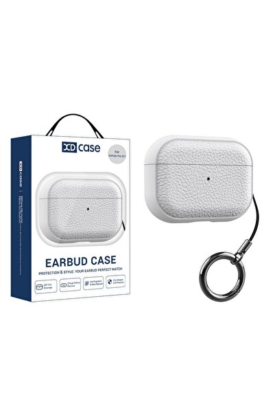Choice6 For AirPods Pro 3 White XDcase Lychee Texture TPU Earbuds Case with B...