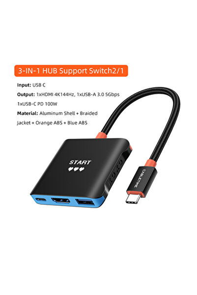 Choice 3 IN 1 HUB CABLETIME 3 in 1 USB C Hub for Nintendo Switch 2/Steam Deck...
