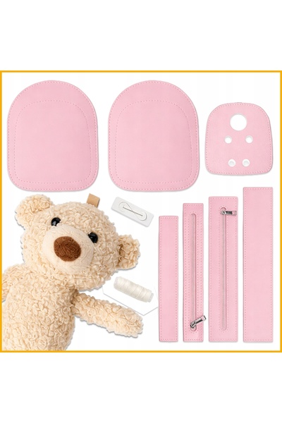 Allvo Set de cusut pentru copii, rucsac creativ, kit creativ DIY, ursuleț 19 EL.