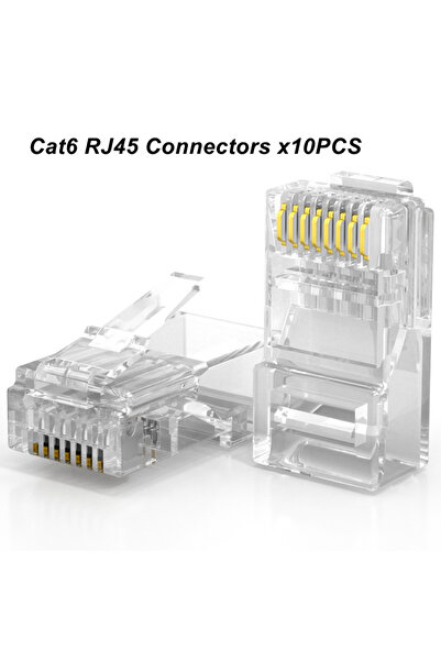 Choice 10PCS CAT6 Connector RJ45 Crimping Tool 6P 8P RJ11 RJ12 Network Cable ...