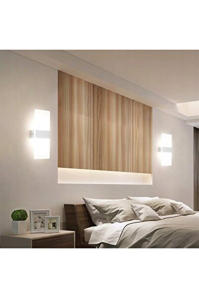 NO BRAND Aplică LED de perete de interior 12W, Acrilic, 4500K, Modernă, 2 bucăți