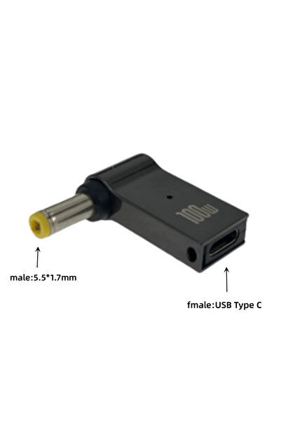 Choice12 5.5-1.7mm 100W USB Type C Fast Charging Adapter Plug Connector Unive...