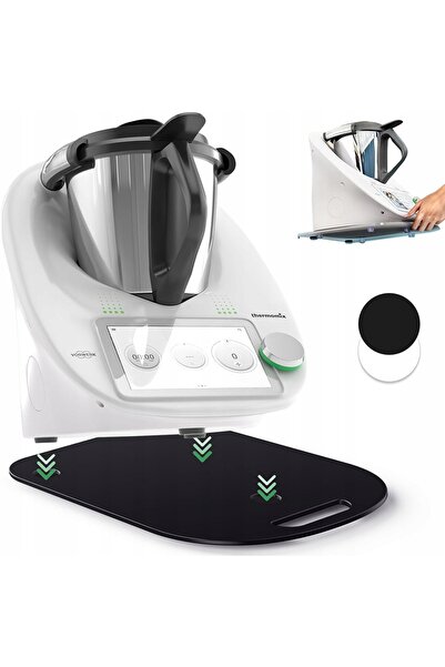 NO BRAND Placă glisantă și suport de protecție pentru Thermomix TM6 TM5, negru