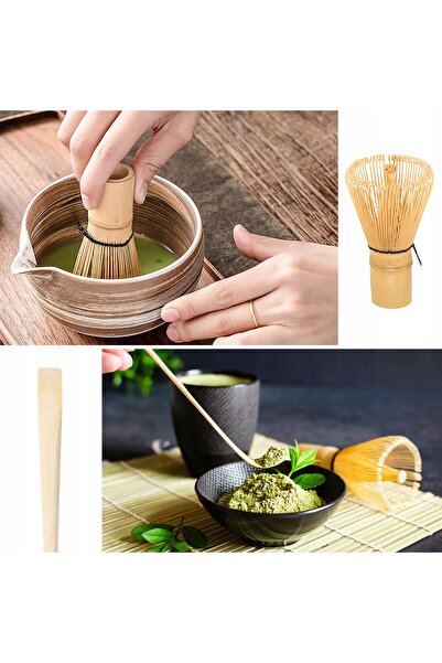 NO BRAND Tel de bambus pentru matcha, 4 piese - chasen + lingură + chashaku +...