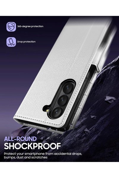 NO BRAND Husă din piele Ocase pentru Samsung Galaxy Z Fold 6 Portofel Arginti...