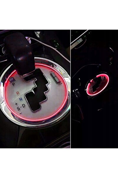 NO BRAND Bandă luminoasă LED EL, ambientală, 5m, roșie, cu priză pentru brichetă