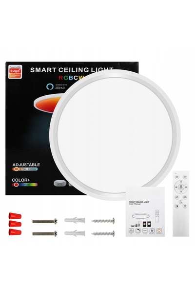 NO BRAND Plafonieră LED RGB + Ultra-subțire 3000K-6500K, controlată prin apli...