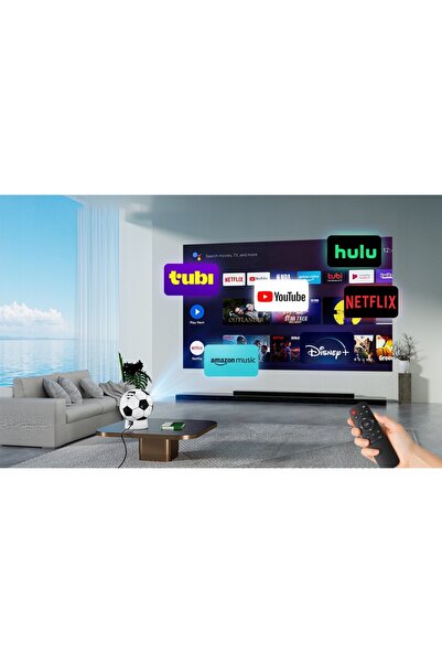 NO BRAND Proiector Portabil Smart Android Mini TV 4K LED WIFI Difuzor