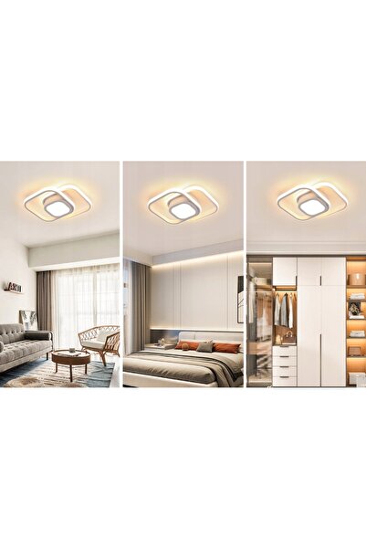 NO BRAND Plafonieră LED cu senzor de mișcare, albă, modernă, 3000K, 22W