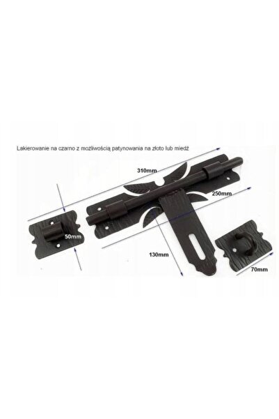 NO BRAND Mâner decorativ negru forjat de 350mm pentru broască de ușă