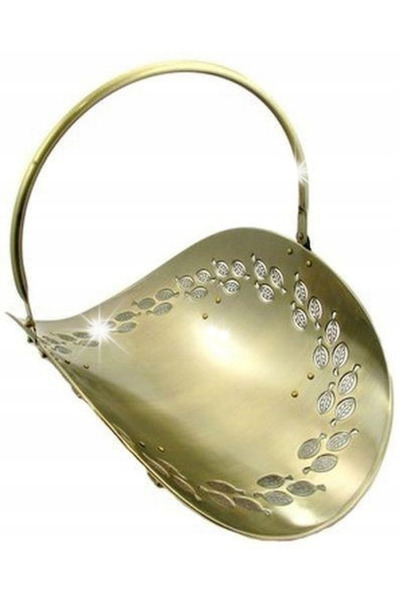 NO BRAND Coș pentru lemne de șemineu din metal, decorativ, auriu antic, 36X52...