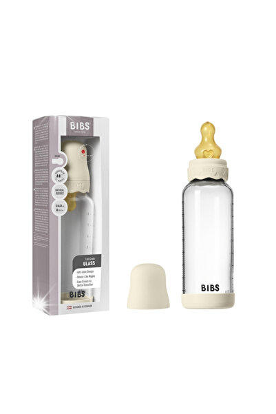 NO BRAND Biberon de sticlă pentru bebeluși anti-colici 240ml, bavețele ivory,...