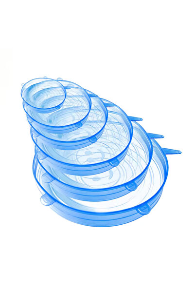 Beseder Capace din silicon pentru vase, extensibile, reutilizabile, albastru ...